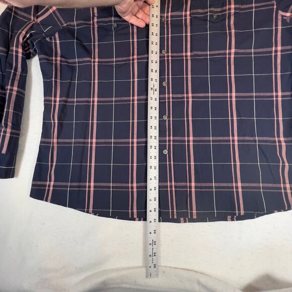 Wrangler Flex for Comfort Button Down Shirt Men 3XL Blue Pink Plaid Long Sleeve - Picture 5 of 12